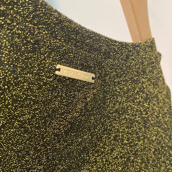 NEW Michael Kors Gold Shimmer Cut Out Shoulder Top - Picture 5 of 10